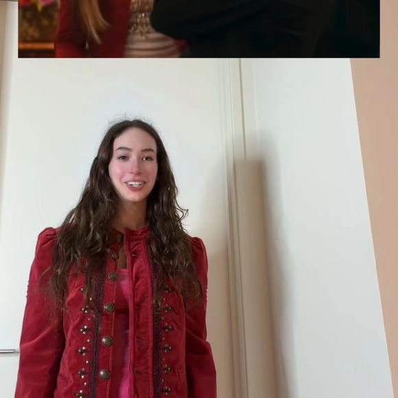 Free People Rio Red Velvet Top - Rio Red - Picture 2 of 5